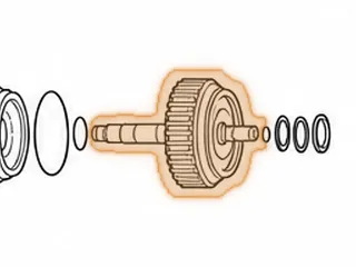 Drum W/ Shaft, AWTR60SN (09D) K2/Forward Clutch (10” Long) (Stamped Steel)(24 Splines) 2002-Up — Part # 235554A