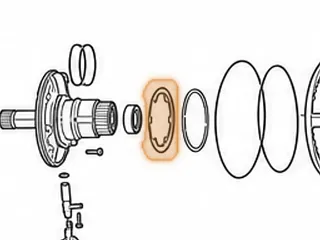 Washer, AWTR60SN (09D) Pump To K3 Drum (Steel)(4.013”OD)(7 Tabs) 2002-Up — Part # 235209A
