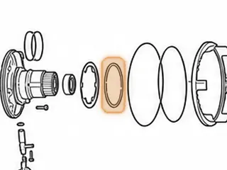 Washer, AWTR60SN (09D) Stator To K3 Drum (Plastic)(.186”Thick)(3.369”OD)(2 Half Moon Tabs) (12 Square Cuts) 2002-Up — Part # 235211A