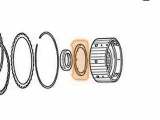 Washer, 09G 3-5 Reverse Clutch (K3) Drum To Front Planet (.130”Thick)(3.630”OD)(2.720”ID) (5 Legs, 1 Tab)(Plastic)… — Part # 265230A