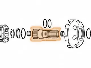 Sun Gear, A340 Forward (42 Teeth Front Sun Gear & 42 Teeth Rear Sun Gear #97614AA That Slides Off Of This Shaft) — Part # 97612AA