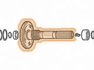 Output Shaft, 400 Truck (9” Long, Bolt-On Type Yoke)(Uses Plastic Speed-O Gear) — Part # 34678EA