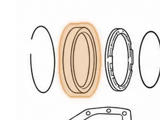 Retainer, 42RLE 2-4 Clutch Piston (.956” Thick)(Steel) With Locking Tab At 6:00, The Feed Hole Is At 6:00 — Part # 92630