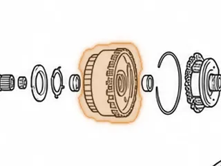Hub & Sungear, 42RLE 2-4 Clutch (1.160”ID Bushing) (Has Round Bottom Grooves — Part # 82578A