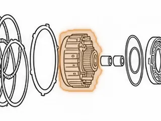 Drum, A450-43LE Overdrive Direct Clutch (20 Teeth Steels) (Stamped Steel) (38 Teeth Sungear) 1998-Up — Part # 141551E