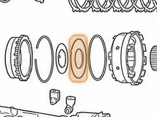 Washer, A450-43LE Front To Rear Planet Plastic (4.238”OD) (4 Tab) 1998-Up — Part # 141245B