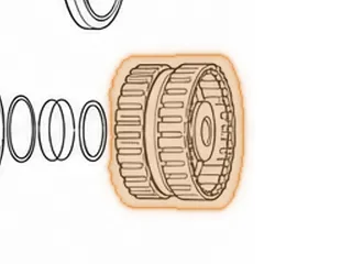 Drum, AXODE/AX4S Direct & Intermediate Clutch (.450” Long Splines For Forward Clutch Drum) (Does Not Use Molded Piston)… — Part # 86552B