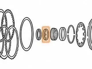 Retainer, ZF4HP16 F Brake Clutch Hub Nut (1 Tab)(2.355”OD)(1.590”ID)(.317”/.500”Thick) 2002-07 — Part # 145284A