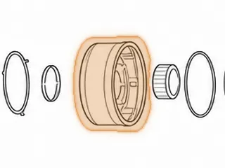 Drum, E4OD Direct Clutch (3 Clutch) W/Out Sprag (W/1 Feed Hole) 1995-97 (Uses A Washer # 229) — Part # 36555BA