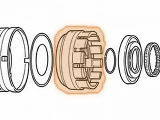 Drum, 45RFE Input (Aluminum) (12 Notches) (7 3/16”OD) 1999-Up (Bevel Above Double Snap Ring Groove Is .040” Wide) — Part # 72554A