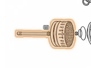 Drum W/Shaft, 5EAT Input Clutch (W/106 Teeth Ring Gear)(W/24 Spline Shaft, 14 3/8”Long) 2005-Up — Part # 123552A