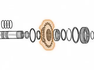 Sun Gear, 5EAT Rear Planet (62 Teeth)(3.410”OD Gear)(W/Outer Sprag Race) 2005-Up — Part # 173614A