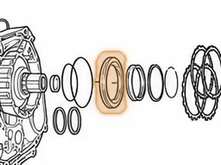 Piston, 5EAT Front Brake Clutch (Aluminum)(1.130”Thick)(4.905”OD)(3.205”ID)(W/2 Steel Pins) 2005-Up — Part # 123961A