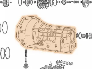 Case, ZF5HP18 (23 3/8"Long) (8 Pan Bolts)(7 3/4 Top Bolts)(Cast # 1056 401 057) 1992-99 — Part # 179760A