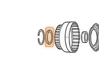 Race, ZF5HP19FL/FLA Overdrive Direct Drum Bushing (Front)(3 Outer Tabs)(.380” Thick) (2.280”ID) 1994-Up — Part # 175230A