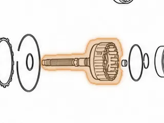 Drum W/Shaft, ZF5HP19/FL/FLA 4th Clutch (Stamped Steel) (5 Clutch) (10 1/4” Overall Length) 1994-Up — Part # 175550A