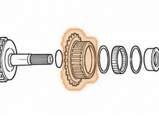 Hub, ZF5HP24 (BMW) F Clutch (1st Gear Freewheel Outer Race) 24 Outer Lugs (30 Clutch Splines) 2.075” Thick (3.495”ID)… — Part # 185571B