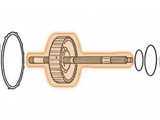 Drum W/Shaft, A6MF2 3-5/Reverse Clutch Retainer (13 3/8” Long Shaft)(2.237”ID Ring Bore) (12 Oval Holes) 2010-Up — Part # 211555A