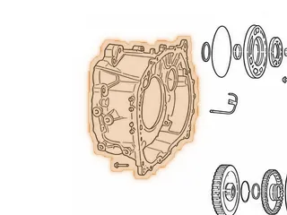 Bell Housing, A6GF1 (Starter At 2:00)(Cast # A6GF1)(2.560”OD Axle Seal)(2WD)(19 Bolts To Case) 2012-Up — Part # 211750C