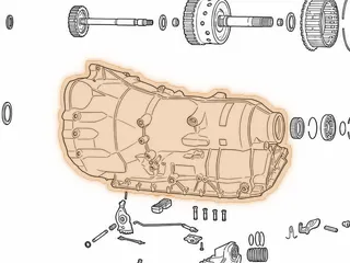 Case, ZF6HP21 (25”Long)(2WD)(4 Rear Bosses) 2004-Up — Part # 209760D