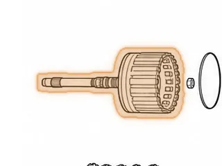 Drum W/Shaft, ZF6HP19/19X/21 Overdrive Clutch (E)(3 Ring Shaft)(11 3/4”Tall)(Stamp Steel) 2004-Up — Part # 209550A