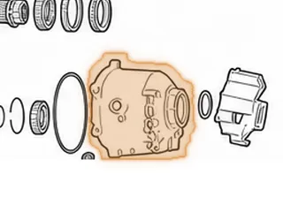 Extension Housing, ZF6HP19X (AWD)(Fill Plug)(6 Bolts To Rear Case)(9 Threaded Bosses) 2004-Up — Part # 209770C