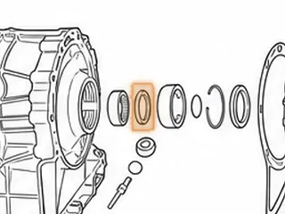 Bearing W/Races, 6R60 Output Shaft To Rear Steel Spacer (.190” Thick) 2.352”OD (1.570”ID) (No Ears) 2006-Up — Part # 49271C