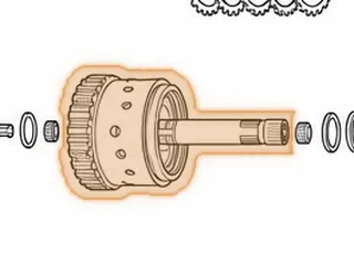 Hub W/Shaft, ZF6HP26 (Ford)/6R60 Forward Clutch (11 1/8” Tall) 15 Round Holes (30 Clutch Splines) 2005-Up — Part # 49574A