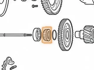 Cone Bearing, 6F50/6F55/6T70/6T75 Pinion To Bell Housing (17 Rollers)(Cast #HTF 322/329) (.891” Thick)(1.262”ID)… — Part # 25281A