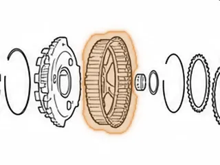 Sun Gear & Shell, 6F50/6F55/6T70/6T75 Reaction (34 Teeth)(2.135”OD Sun Gear)(36 Teeth Clutch Hub)(7 9/16”OD) 2007-Up — Part # 25624A