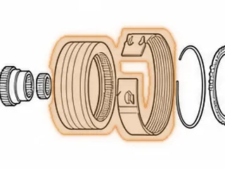 Band, 722.0 / 722.1 / 722.2 Front 1 1/2” Wide (Round Holes In Lugs For Struts) Composition Lining (Has Thick Strapping… — Part # 58024