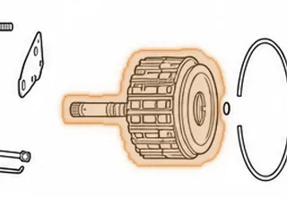 Drum, AW80-40LE/AW81-40LE/U440E C3 Clutch (w/Shaft)(24T Steels)(7 5/16”Tall)(72 Slots) 1999-Up — Part # 137556A