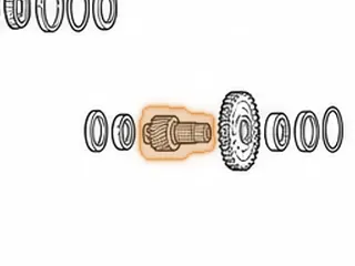 Pinion Shaft, AW80-40LE/AW81-40LE/U440E (20 Teeth)(One Center Groove)(Left Angle) (3.840”Long)(30 Splines)(1.160”OD… — Part # 137730A
