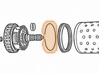 Snap Ring, ZF8HP55 Holds P4 Ring Gear To Output Shell (.050"Thick)(7 1/4"OD)(.230"Wide) (2 Eyelets) 2009-Up — Part # 309879A