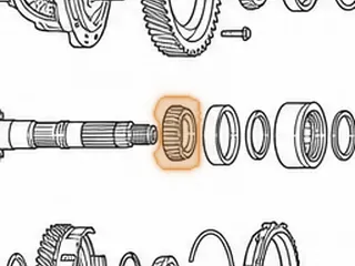 Cone Bearing W/Cup Race, A540 Pinion (With 18 Rollers)(V6) — Part # 87274B