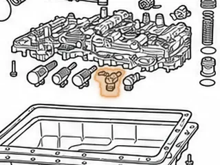 Solenoids, A650E Shift (#3) (2.015”long)(Black Connector)(Body X & Hole In End)(Plastic Snout) (2 Bolt Bracket) 1998-06 — Part # 187423A