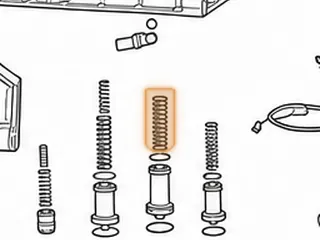 Accumulator Assembly, A761 B3 (Plastic Piston 2.600”Long, .850”ID, W/2 O-Rings W/White Balance Spring)… — Part # 117950B