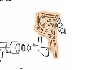 Cooler Line Set, A960E Banjo Fittings To Case (Slip On Ends)(2-1 Bolt Brackets)(Metal Over Rubber) 2006-Up — Part # 267496AK