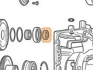 Nut, 60-40LE Pinion Shaft Roller Bearing (12 Teeth Rotor) Right Hand Threads — Part # 121796A