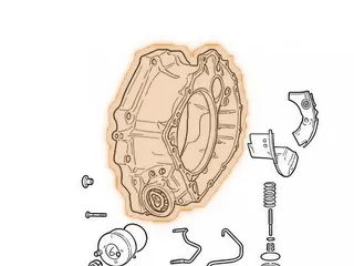 Bell Housing, AW55-50SN (Volvo) (5” Top Bolts) 2.958”OD Axle Seal (4 1/2” Thick) With 8 Threaded Holes Around Axle Seal… — Part # 21750A