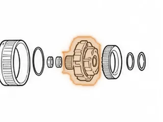 Planet, AW55-50SN (Volvo) Rear (8 Gear Steel) (Uses A 25 Teeth Sun Gear #614) 2000-Up — Part # 21584A