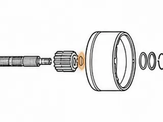 Snap Ring, AT540/AT545 Holds Rear Sun Gear To Main Shaft (Spiral) — Part # 111889