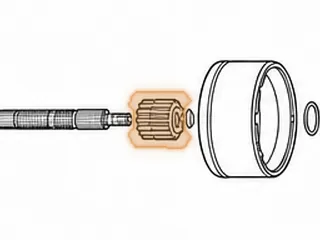Sun Gear, AT540/AT545 Rear (22 Teeth) 2.142” Long (Straight Teeth) — Part # 111614