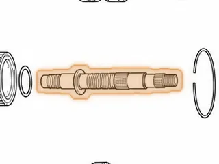 Shaft, B7TA/B7VA Secondary (11 5/8” Long) .225” Thick Flange (2 Teflon & 3 Rubber Rings)… — Part # 20675H