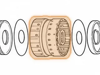 Drum, B7TA/B7VA 1st/2nd Clutch (Secondary Shaft) (20 Teeth Steels)(5.380”OD) — Part # 20552H