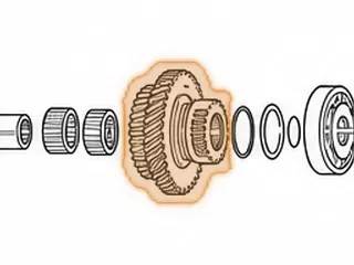 Gear, A4RA / B4RA 4th Gear (Mainshaft) 47 Teeth Big Gear (1 Groove) 22 Teeth Small Gear (38 Teeth Hub) — Part # 90809D