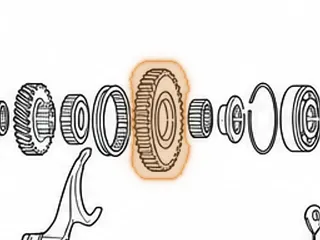 Gear, A4RA / B4RA Reverse (Countershaft) 43 Teeth (No Groove) .485” Thick (Has 4 Small Notches On Top) — Part # 90816D