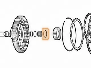 Snap Ring, CFT30 Holds Reverse Sun Gear To Drive Pulley (.060”Thick)(1.100”ID)(2 Eyelets, With 4 Outer Tabs) 2005-Up — Part # 206887A