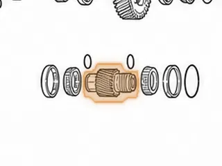 Pinion, F4E Output Gear With Bearings (20 Teeth) 33 Splines (3 Groove) — Part # 38730B