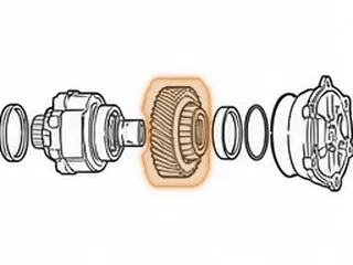 Gear, A4AF3 Driven Transfer (55 Teeth)(1 Groove On Bearing Side Of Gear) — Part # 42712LC